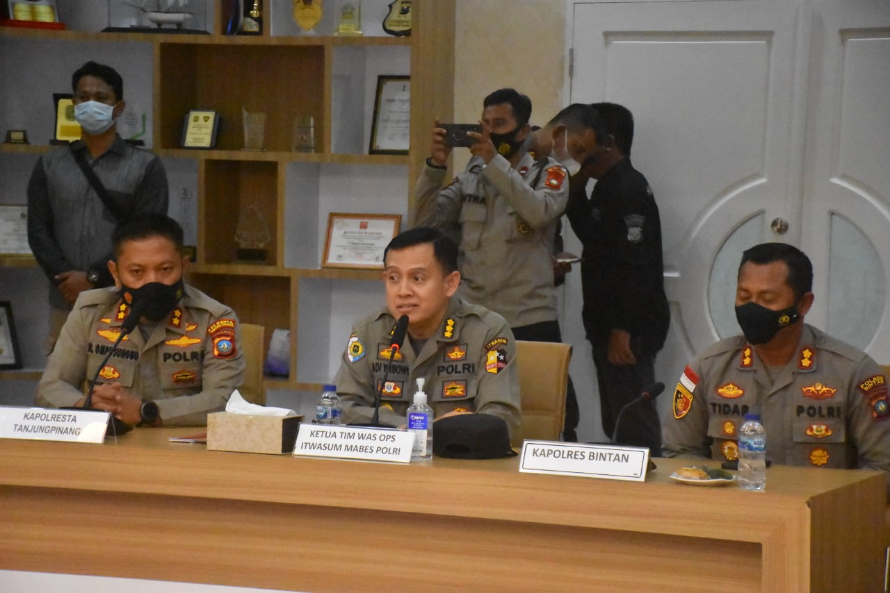 Kapolres Bintan saat menerima kunjungan Wasop Aman Nusantara. Dokumen Polres Bintan