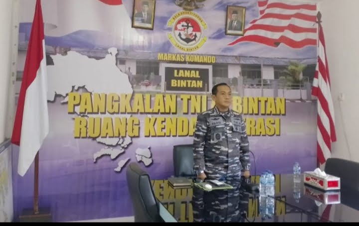 Komadan Lanal Bintan Kolonel Laut (KH) Farid Ma’ruf, S.H., M.H, mengikuti Rapat Staf dan Komando (Rasko) Koarmada RI