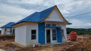 Progres 4 rumah contoh di Tanjung Banon, Batam. foto bpbatam